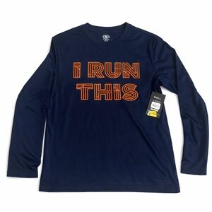 Athletic Works Boys Long Sleeve Tee Size L (10/12) NWT “I Run This”